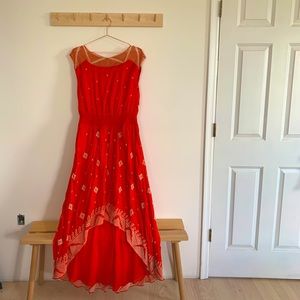 Anthropologie dress red